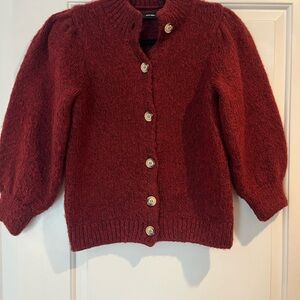 Vero Moda Burgundy Button-Up Cardigan